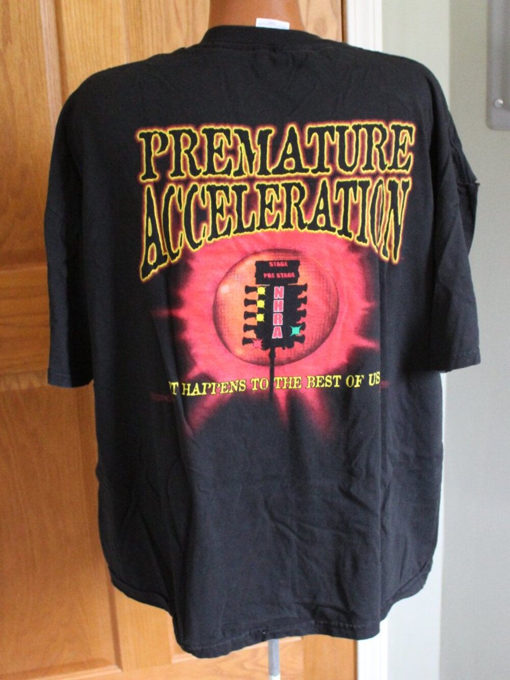 Premature Acceleration NHRA Racing Fan Men's Novelty Shirt 2X Black Short Sleeve